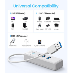 USB هاب 3 پورت USB3.0 اوریکو مدل PWC2U-U3