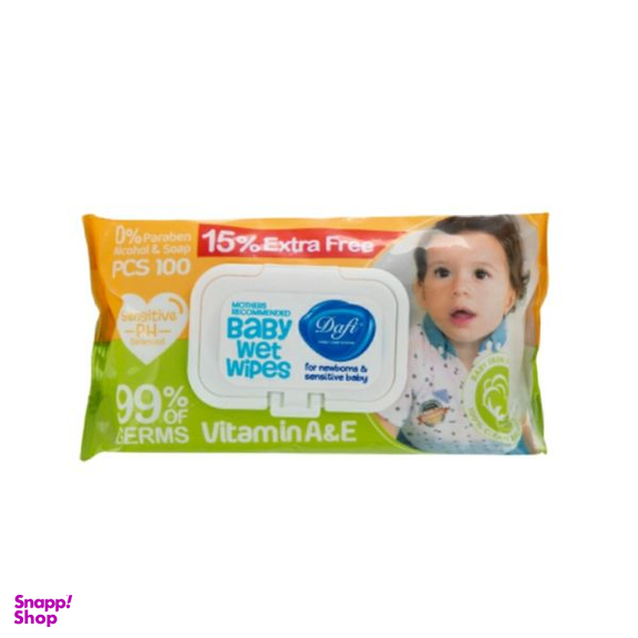 دستمال مرطوب کودک دافی مدل Bopek بسته 100 عددی