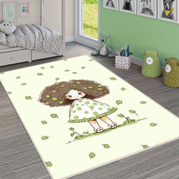 فرش ماشینی چاپی اتاق کودک اورکوم طرح بهار کد kids.9010