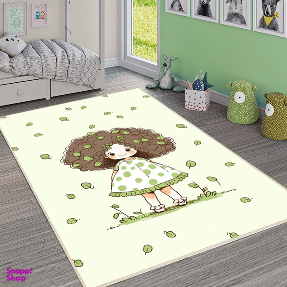 فرش ماشینی چاپی اتاق کودک اورکوم طرح بهار کد kids.9010