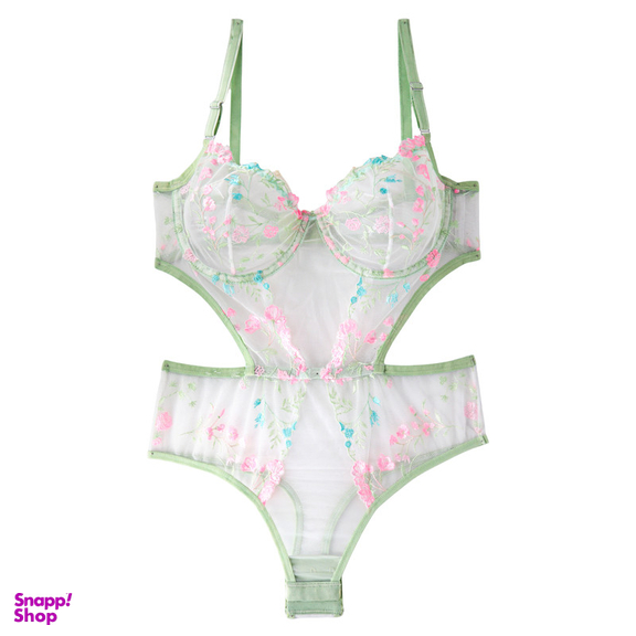 لباس خواب زنانه نوشه پوش مدل بادی توری فنردار کد 907