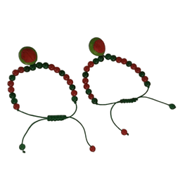 دستبند دخترانه مدل مروارید هندوانه ای کد 31312 بسته 2 عددی