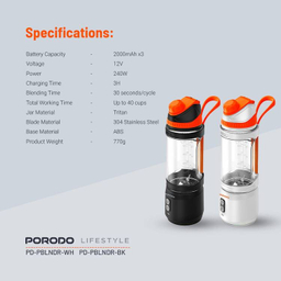 مخلوط کن شارژی پرودو Dual Spin مدل PD-PBLNDR