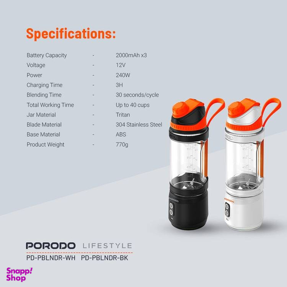مخلوط کن شارژی پرودو Dual Spin مدل PD-PBLNDR