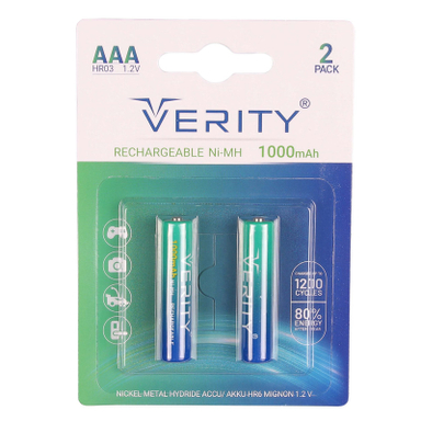 باتری نیم قلمی قابل شارژ وریتی مدل 1000mAh بسته 2 عددی