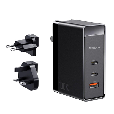 شارژر دیواری 100 وات مک دودو مدل GaN 100W 3-Port به همراه تبدیل برق