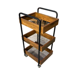 ترولی آرایشگاهی طرح چوب و فلز مدل 354590