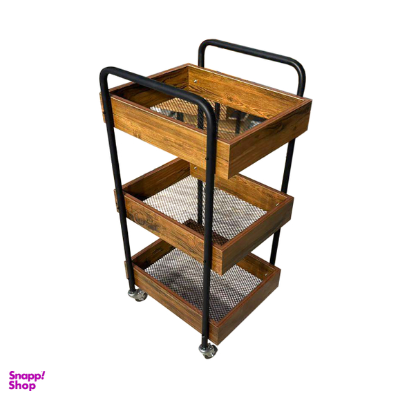 ترولی آرایشگاهی طرح چوب و فلز مدل 354590