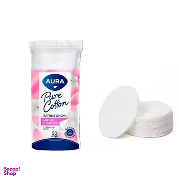 پد پاک کننده آرایش آورا مدل Pure بسته 50 عددی