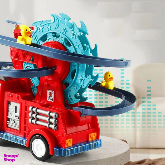 اسباب بازی ناب سل مدل ماشین آتشنشانی متحرک موزیکال به همراه سرسره اردک ها