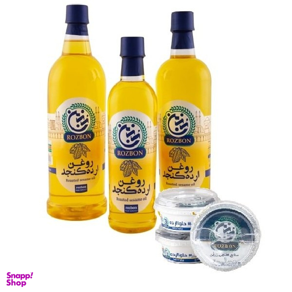 بسته خواروبار روغن ارده کنجد رزبن و کرم کنجد رزبن مجموعه 6 عددی