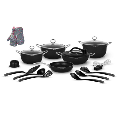 سرویس قابلمه و تابه 18 پارچه گرانیتی لیدوما مدل اکولید سری ECO00404