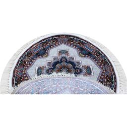فرش ماشینی مدل گرد طرح ناردون زمینه فیلی
