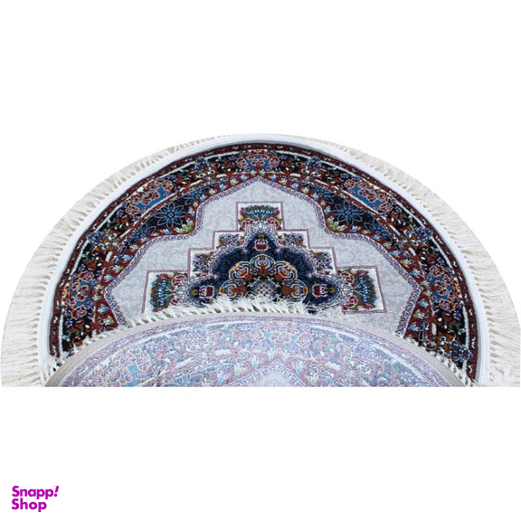 فرش ماشینی مدل گرد طرح ناردون زمینه فیلی