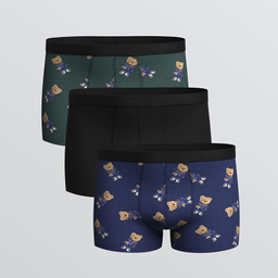 شورت پادار مردانه ال سی وایکیکی مدل تدی آنتی باکتری بسته 3 عددی