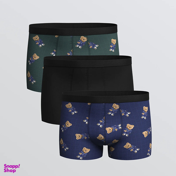 شورت پادار مردانه ال سی وایکیکی مدل تدی آنتی باکتری بسته 3 عددی