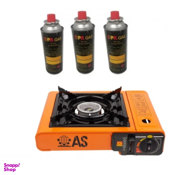اجاق سفری مدل AS به همراه 3 عدد کپسول گاز هانست
