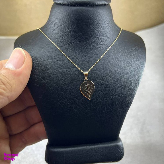 گردنبند طلا 18 عیار زنانه مدل برگ ظریف کد 59896