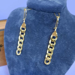 گوشواره طلا 18 عیار زنانه مدل کارتیه زنجیری کد R00023