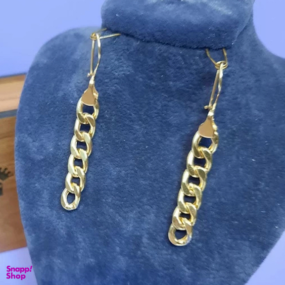 گوشواره طلا 18 عیار زنانه مدل کارتیه زنجیری کد R00023