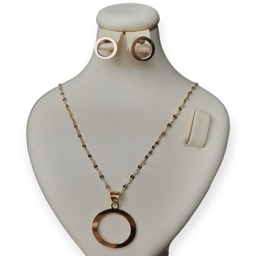 نیم ست طلا ۱۸ عیار زنانه طرح دایره کد 65286