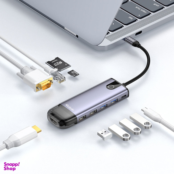 هاب 10 پورت USB-C مک دودو مدل HU-7420 طول 15 سانتی‌ متر