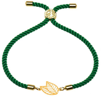 دستبند طلا 18 عیار دخترانه شمیم گلد گالری مدل برگ کد 641