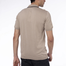 پولوشرت بافت آستین کوتاه مردانه مدل GD-s-16899499 رنگ کرم