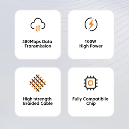 کابل تبدیل USB به USB-C توکی مدل 100W TQ-X12 طول 1 متر