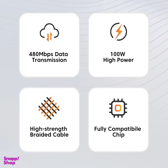 کابل تبدیل USB به USB-C توکی مدل 100W TQ-X12 طول 1 متر
