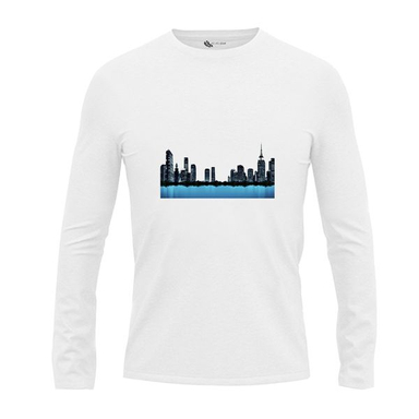 تیشرت آستین بلند مردانه مدل شهر 1 رنگ سفید