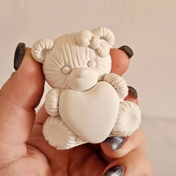 قالب سیلیکونی تدی قلب دار سایز 6×3 سانتی متر