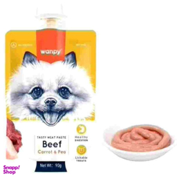 پودینگ سگ ونپی طعم بیف هویج و نخود فرنگی وزن 90 گرم