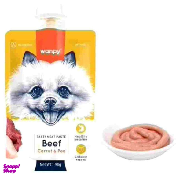 پودینگ سگ ونپی طعم بیف هویج و نخود فرنگی وزن 90 گرم