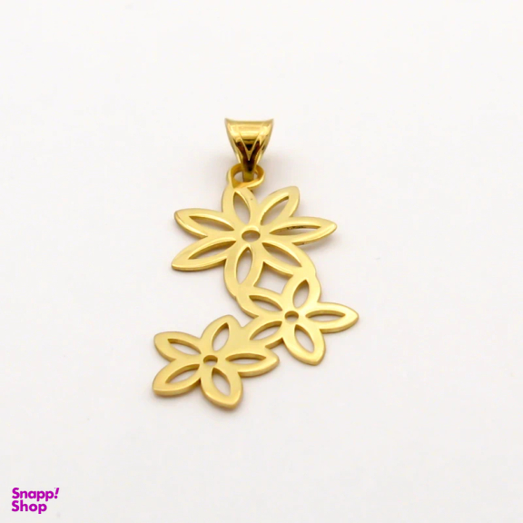 گردنبند طلا 18 عیار زنانه کاپانی مدل گل کد KN022