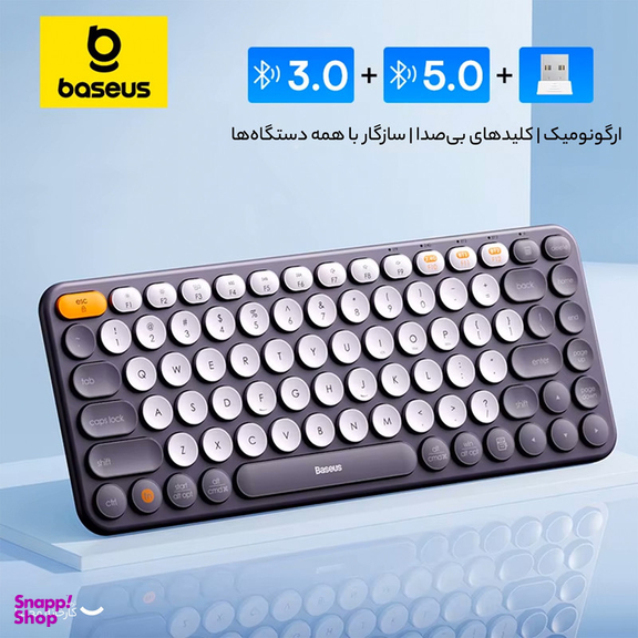کیبورد بی سیم بیسوس مدل K01A B00955503833 Wireless Tri-Mode، سوییچ ممبران، Tenkeyless