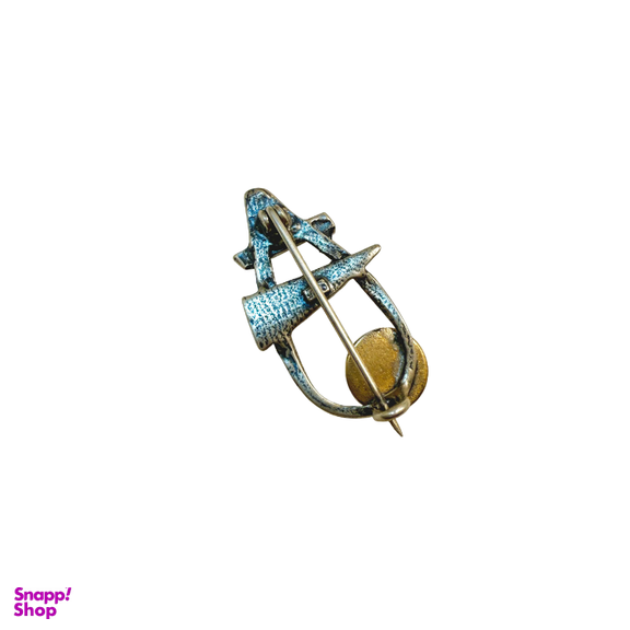 گل سینه نقره 925 عیار زنانه طرح بیضی و دایره کد 45012 GLSN