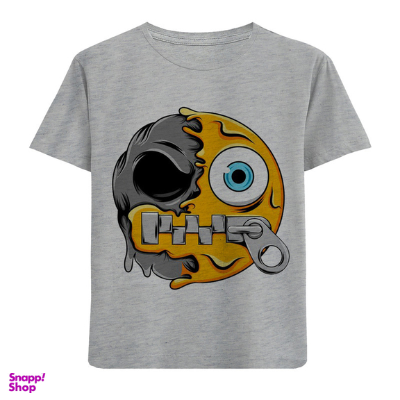 تیشرت آستین کوتاه بچگانه مدل استیکر لب زیپی F897