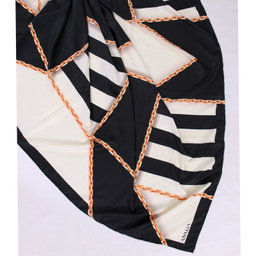 روسری زنانه آنالیا مدل ابریشم دست دوز طرح زنجیری کلاسیک کد ana-2821