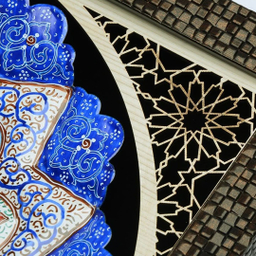 قاب بشقاب مینا کاری مدل رویال