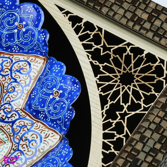 قاب بشقاب مینا کاری مدل رویال