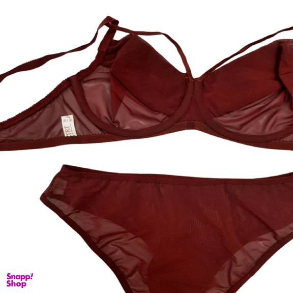 لباس زیر زنانه ست شورت و سوتین تیریتی مدل توری