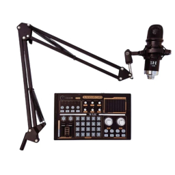 میکروفون کاندنسر مدل WH1000 به همراه کارت صدا اکسترنال مدل DJ18 مجموعه 12 عددی