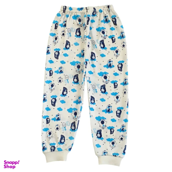 ست تیشرت آستین بلند و شلوار راحتی نوزادی مدل پنگوئن کد 4154 رنگ سفید