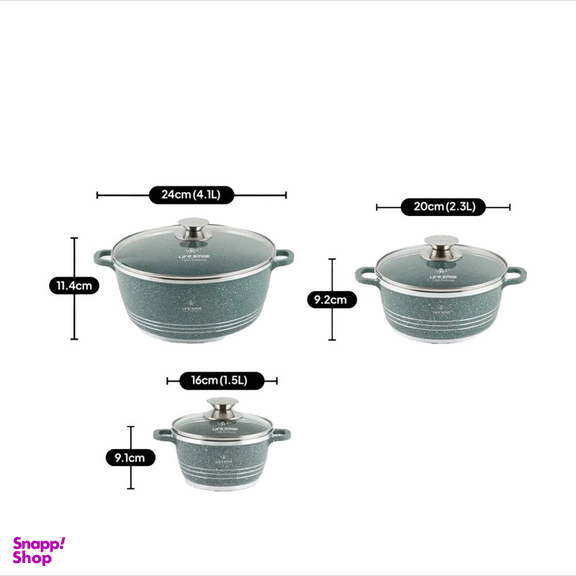 سرویس قابلمه 6 پارچه لایف اسمایل مدل LIFEP7-6-2