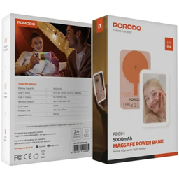 پاوربانک مگسیف پرودو مدل PD-PBFCH084-PK ظرفیت 5000 میلی‌ آمپر ساعت