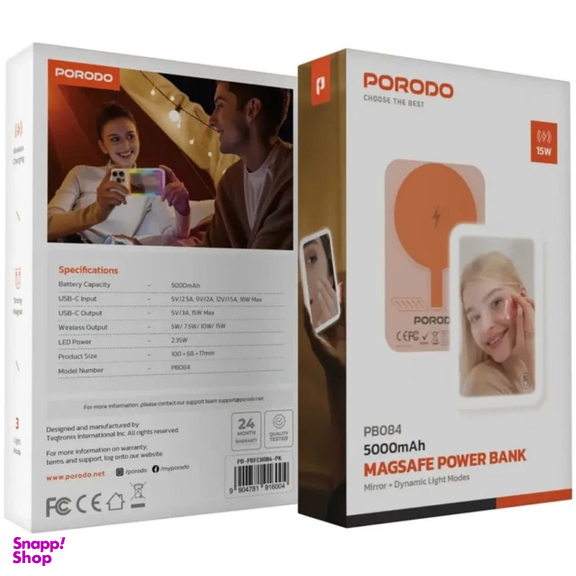 پاوربانک مگسیف پرودو مدل PD-PBFCH084-PK ظرفیت 5000 میلی‌ آمپر ساعت