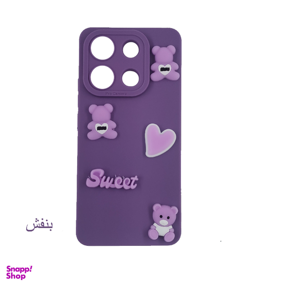 قاب گوشی موبایل لیمیا مدل عروسکی لنزدار ژله ای طرح Sweet مناسب شیائومی Redmi Note 13 4G به همراه بند آویز