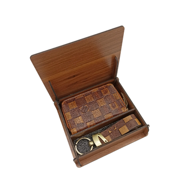 ست هدیه دو تکه چرم طبیعی طرح لویی ویتون کد L_4000