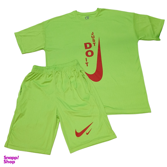 ست تیشرت و شلوارک ورزشی مردانه طرح just do it کد 1377